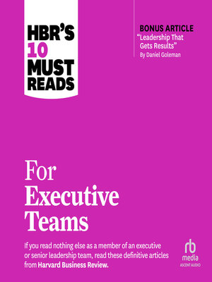 cover image of HBR's 10 Must Reads for Executive Teams